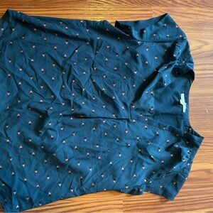 Fun 2 Fun Navy Blouse with Triangle Pattern